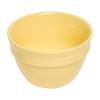 Yellow ceramic bowl on a white background