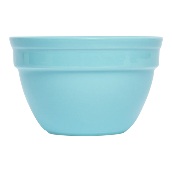 Light blue ceramic bowl on a white background