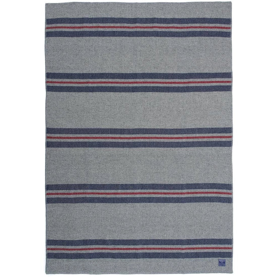 Navy + Red Cabin Wool Throw