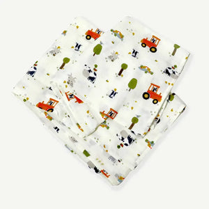 Farm Muslin Swaddle Blanket