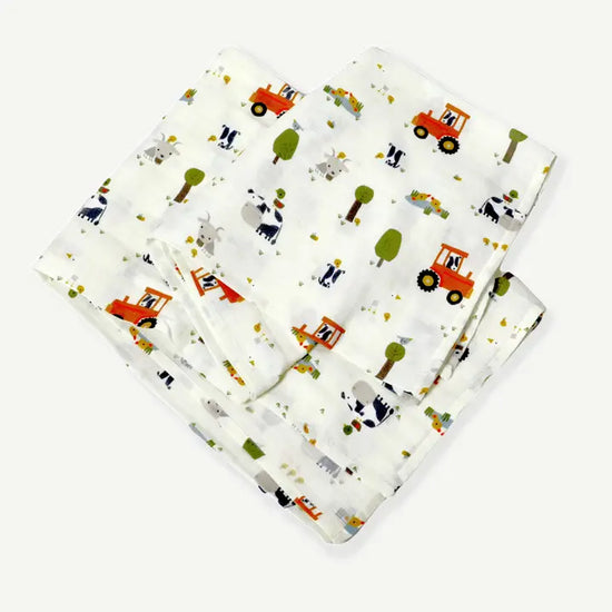 Farm Muslin Swaddle Blanket