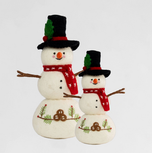 Felt Snowman with Red Scarf