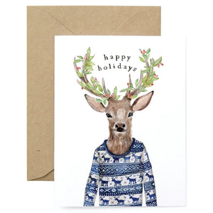 Festive Reindeer Holiday Card