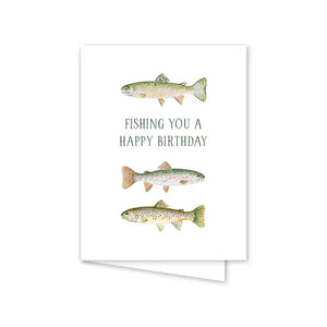 Fly Fishing Trout Birthday Card