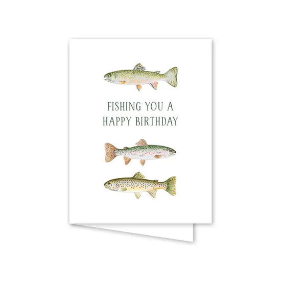 Fly Fishing Trout Birthday Card