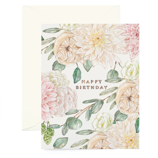 Garden Rose Birthday Card