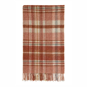Glen Coe Plaid Wool Throw | Brick