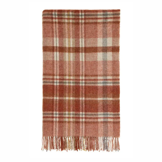 Glen Coe Plaid Wool Throw | Brick
