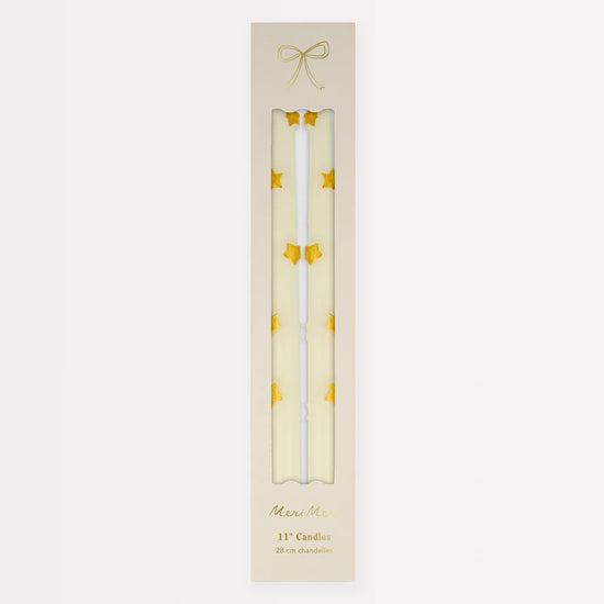 Gold Star Taper Candles