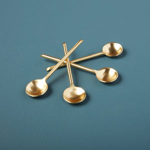 Gold Thin Mini Spoon Set