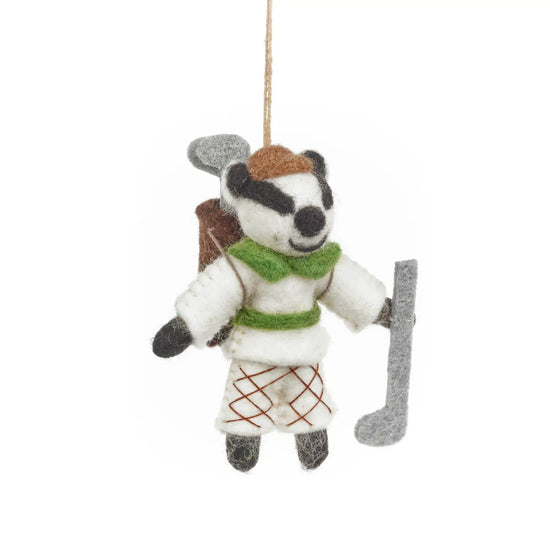 Golfing Badger Ornament