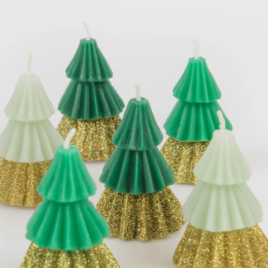 Green Mini Tree Candles