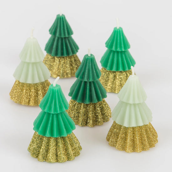 Green Mini Tree Candles