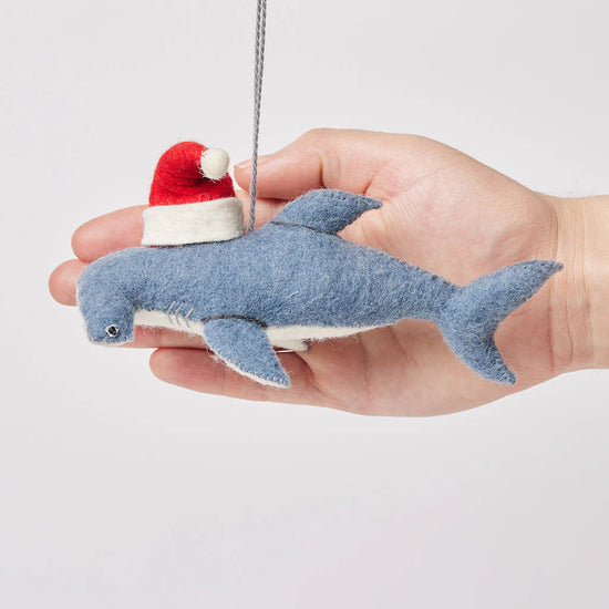Santa Chief Hammerhead Shark Ornament