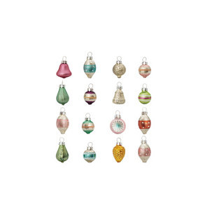 Hand-Painted Glass Ornament Set