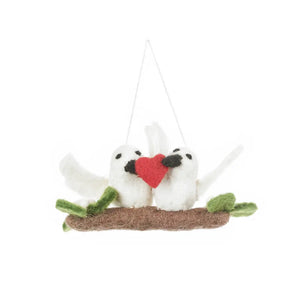 Mistletoe Kiss Turtledove Ornament