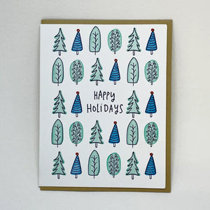 Happy Holidays Trees Card