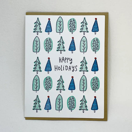 Happy Holidays Trees Card