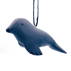 Harbor Seal Wood Ornament