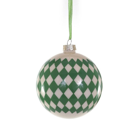 Harlequin Green Ornament