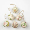 White Wool Embroidered Ball Ornament