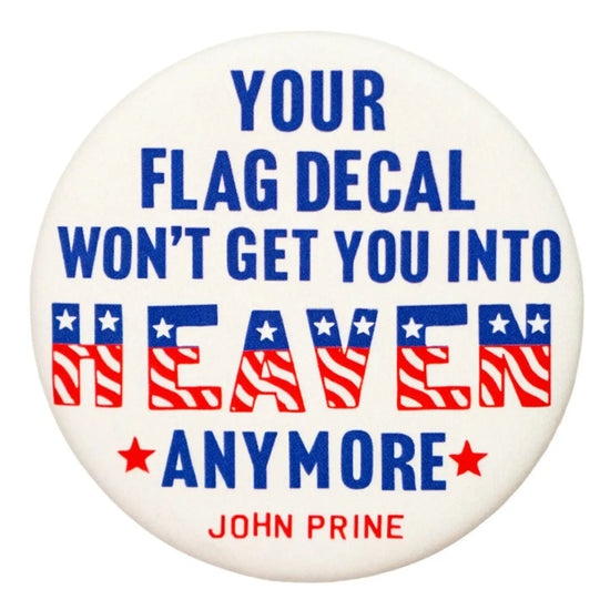 John Prine Flag Decal Pin