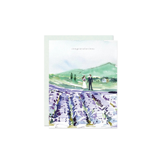 Congrats Lavender Field Card