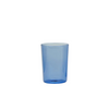 Blue glass cup on a white background