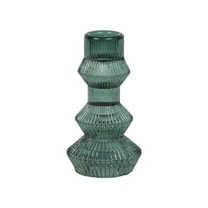 Large Green Glass Candle Holder