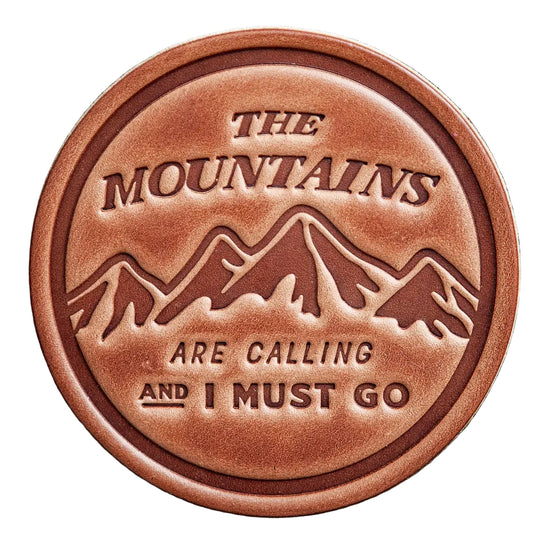 Mountains Leather Coaster
