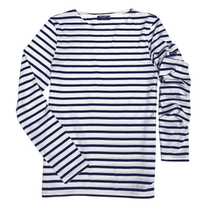 White & Navy Stripe Tee