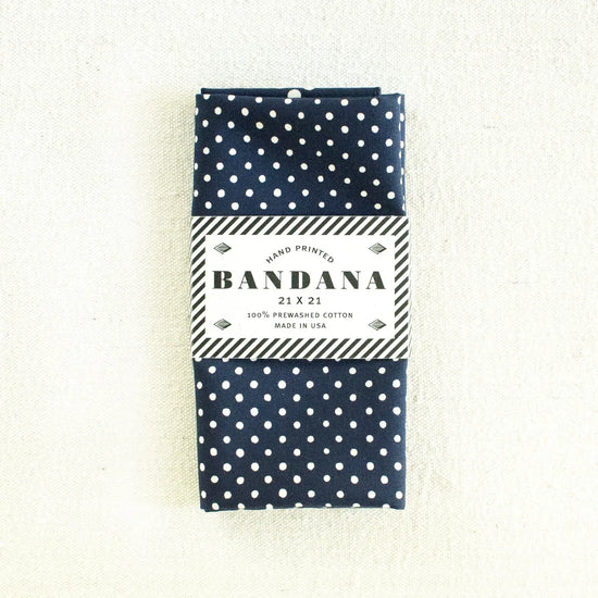 Navy Polka Dot Bandana