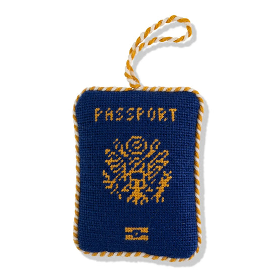 Needlepoint Passport Ornament