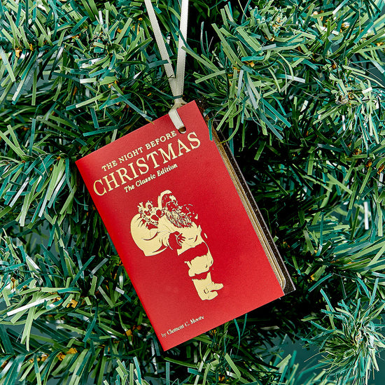 Night Before Christmas Leather Book Ornament