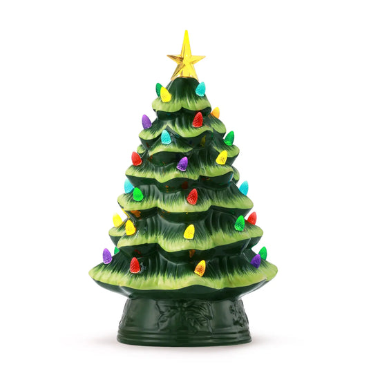 12" Nostalgic Green Ceramic Tree