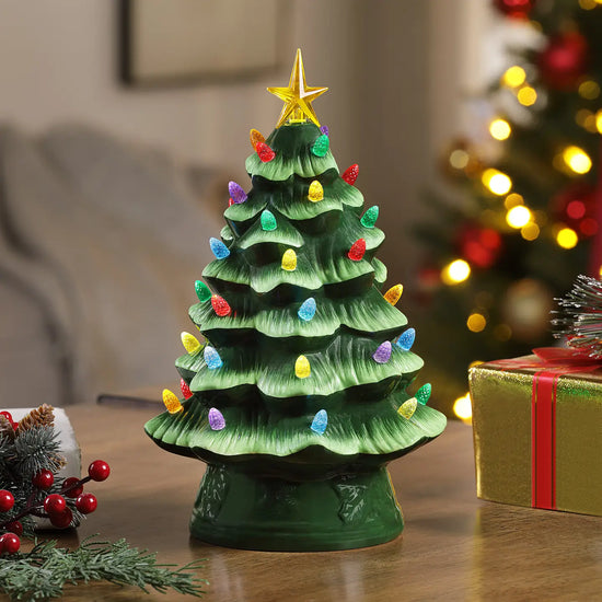 12" Nostalgic Green Ceramic Tree