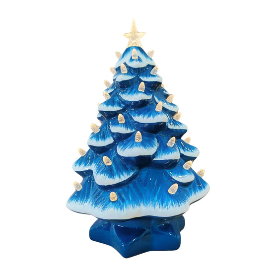 14" Nostalgic Blue Ceramic Tree