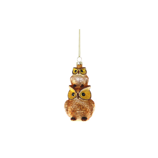 Stacked Owls Ornament
