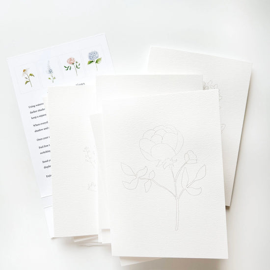 Paintable Flower Notecards