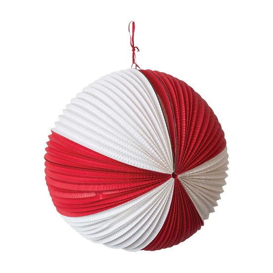 Red & White Pleated Ball