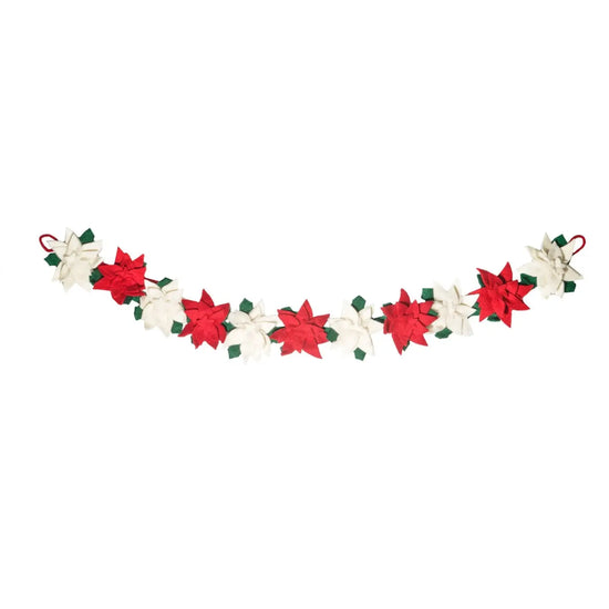 Poinsettia Felt Garland