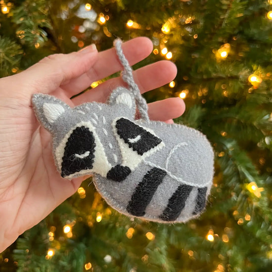 Felt Raccoon Ornament