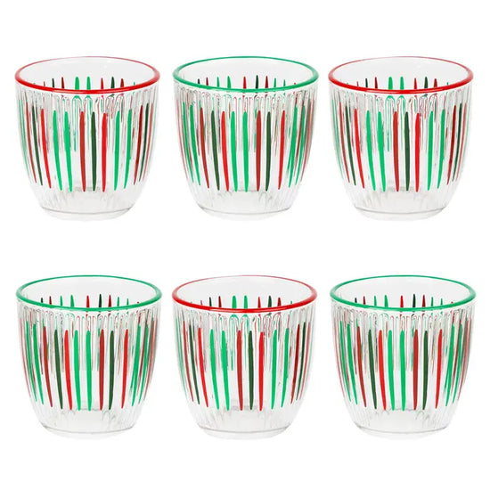 Red & Green Glass Tumbler