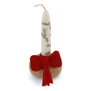 Felt Red Bow Candle Holder