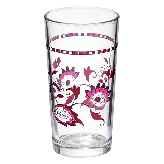 Red Floral Glass