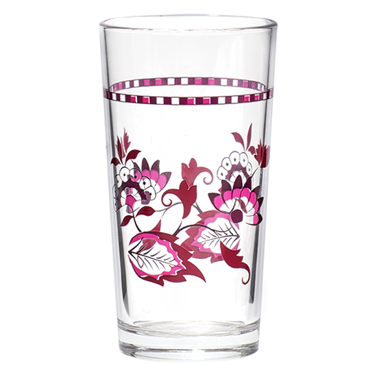 Red Floral Glass