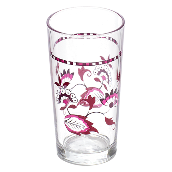 Red Floral Glass