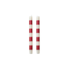 Red & White Stripe Taper Candles