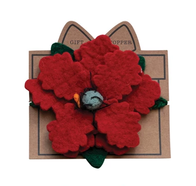 Handmade Wool Flower Gift Topper