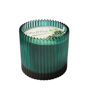 Roland Pine Forest Green Ribbed Glass Candle